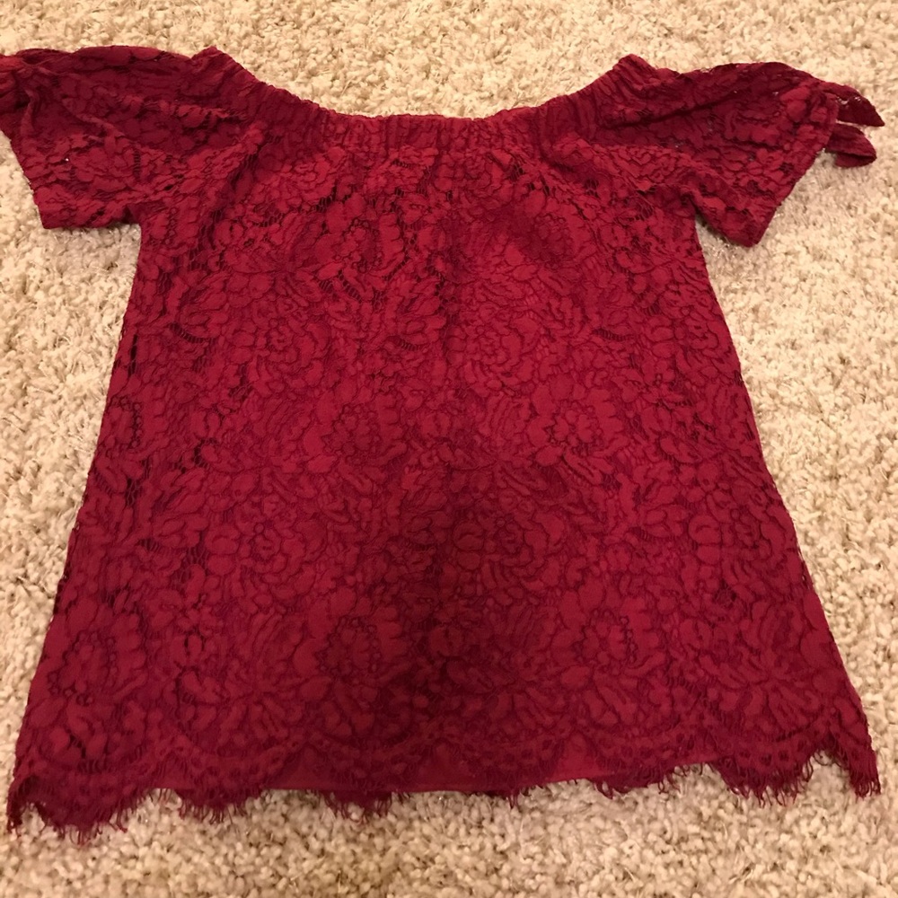 NWOT Miss Chevious Lace Off the Shoulder Top